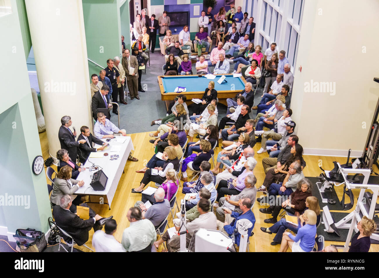 Miami Beach Florida,Murano at Portofino,Mayor on the Move meeting,local residents,audience,group,man men male,woman female women,elected officials,FL0 Stock Photo