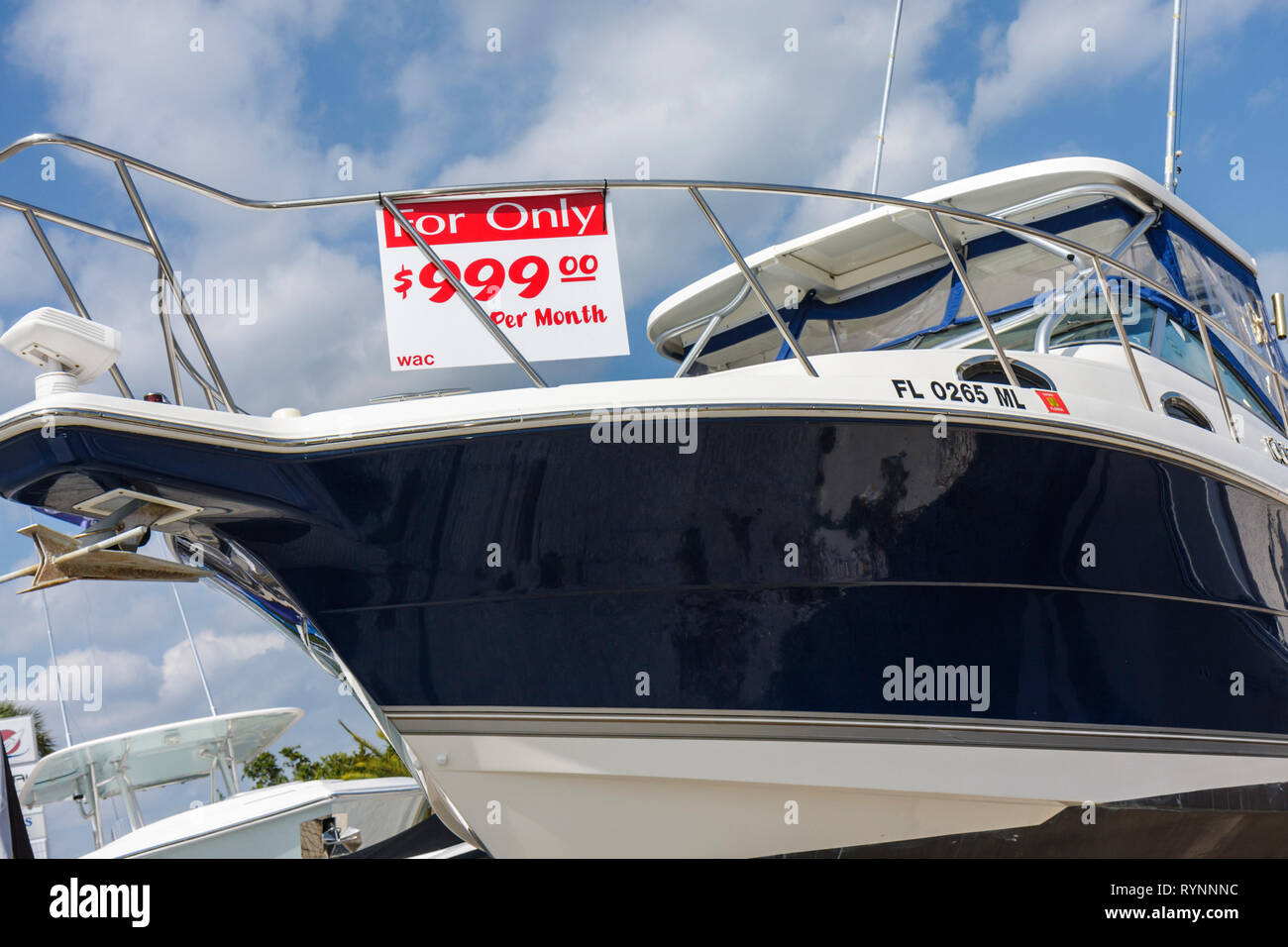 Florida Martin County,Jensen Beach,motorboat,boat,fiberglass,display