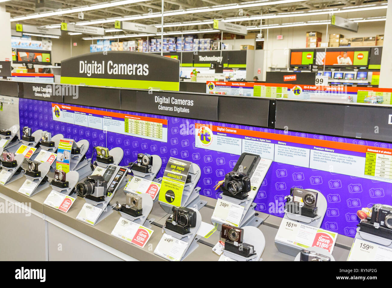 Miami Florida,Staples,office supply products store,chain,display sale digital camera,price,FL090222109 Stock Photo