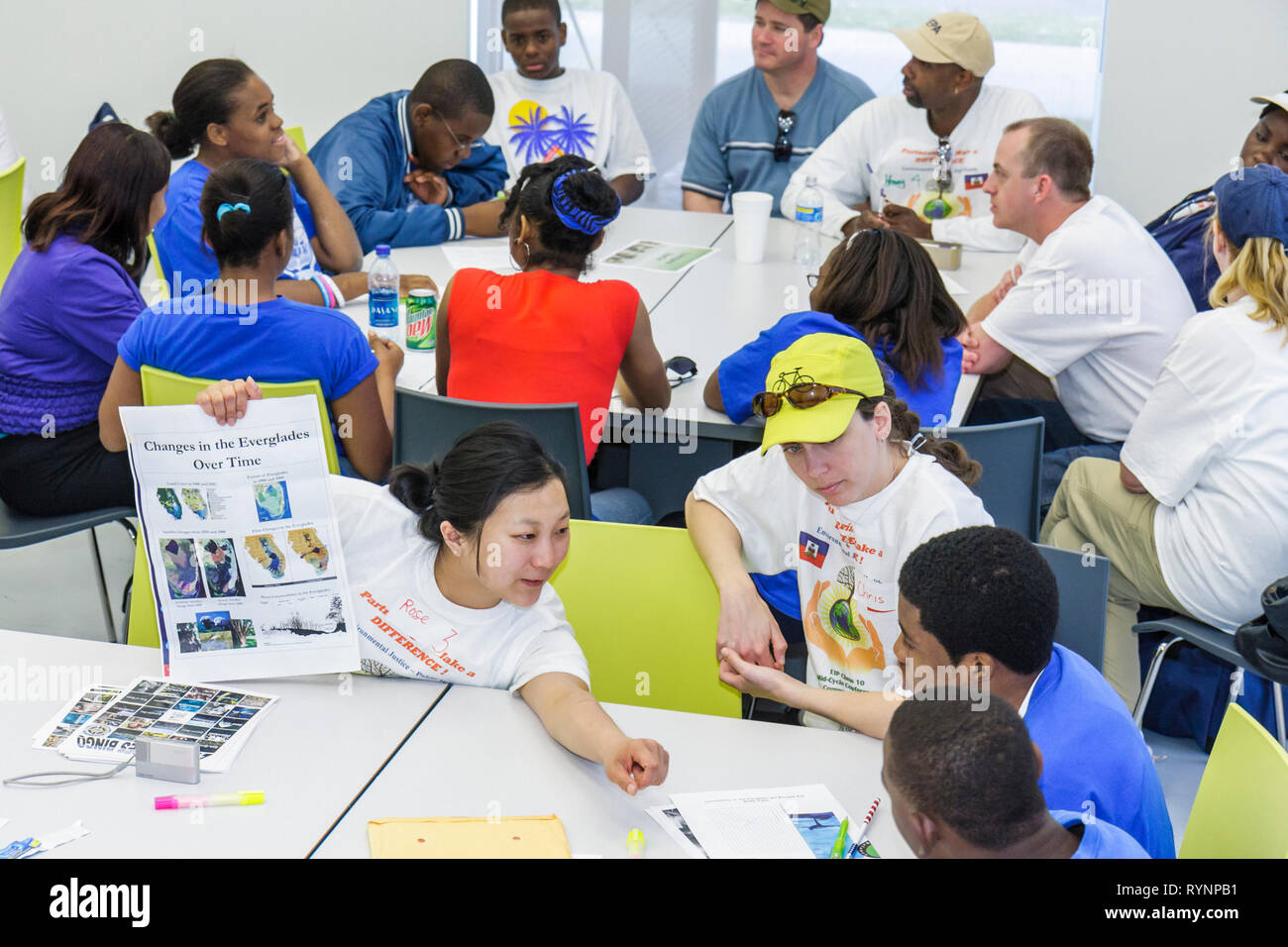Miami Florida,Little Haiti,Cultural Complex Center,MLK Day of,EPA Community Day,volunteer volunteers volunteering work worker workers,working together Stock Photo