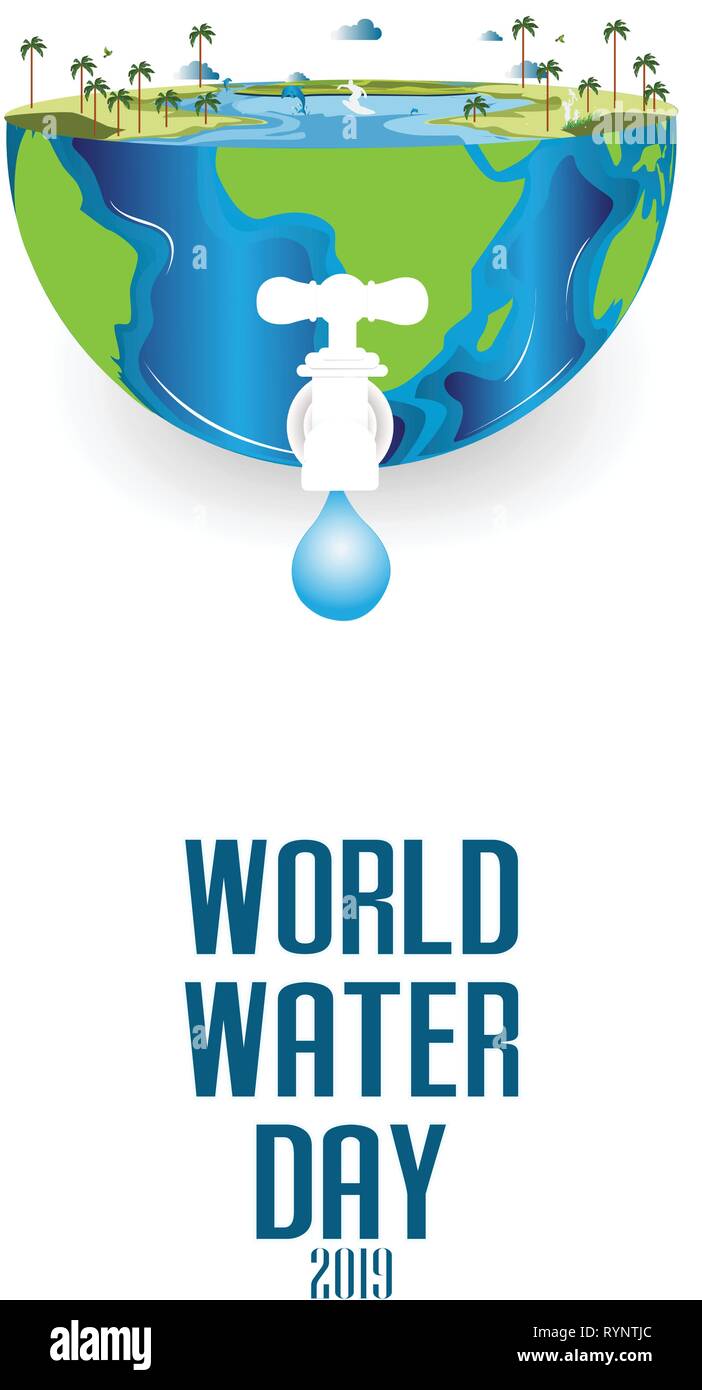 Creative World Water Day Greeting stock vector Stock Vector
