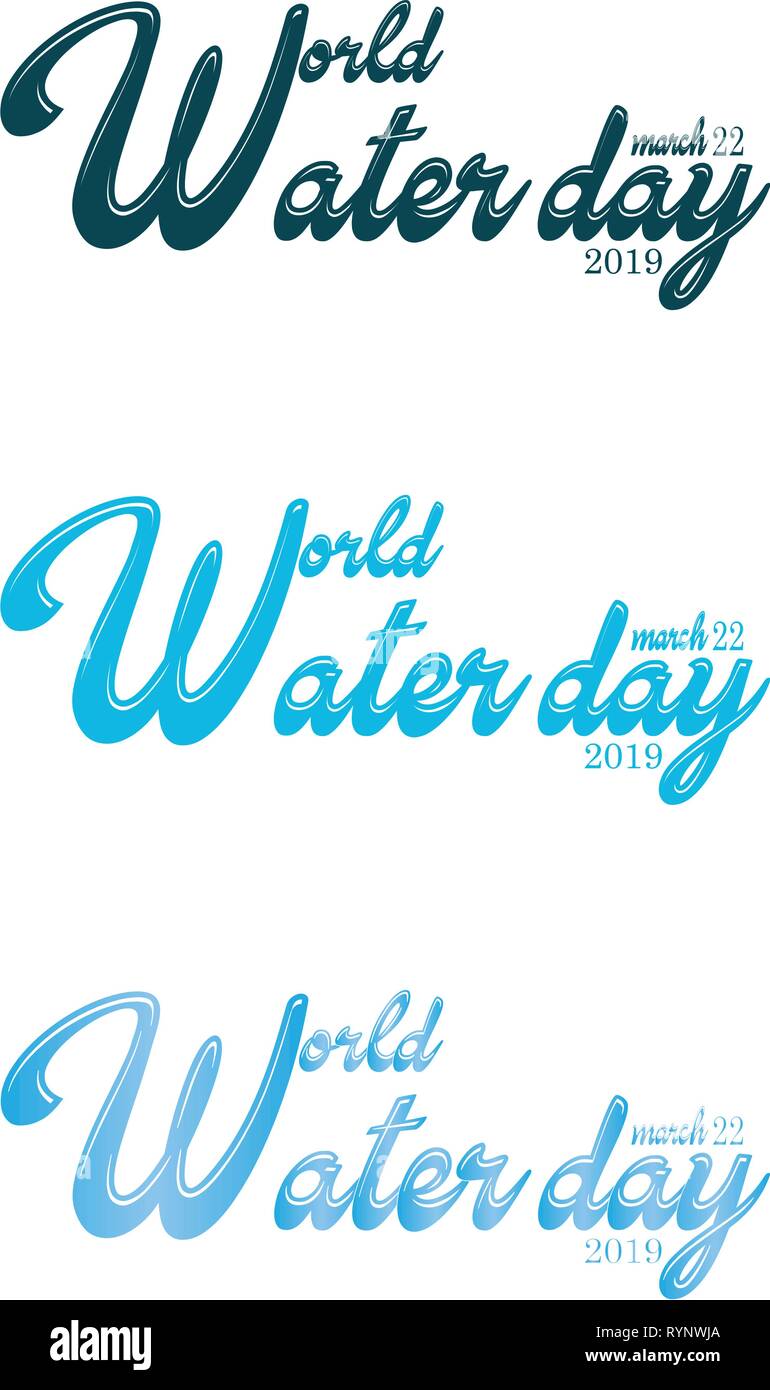 Set of white backgrounds with text for water day. Typographical Design ...