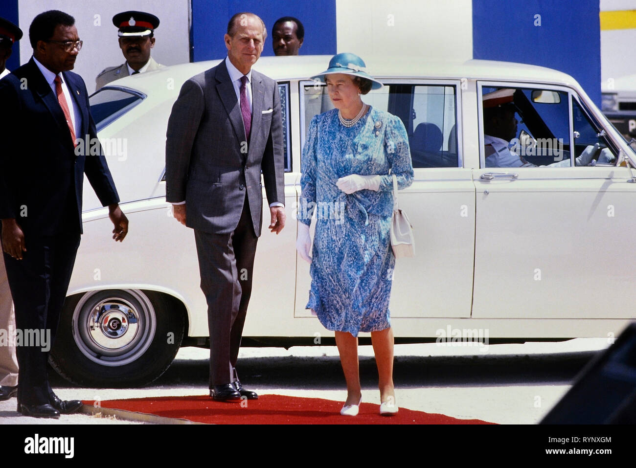 Queen Elizabeth II & Prince Philip visit to Queen's College to ...