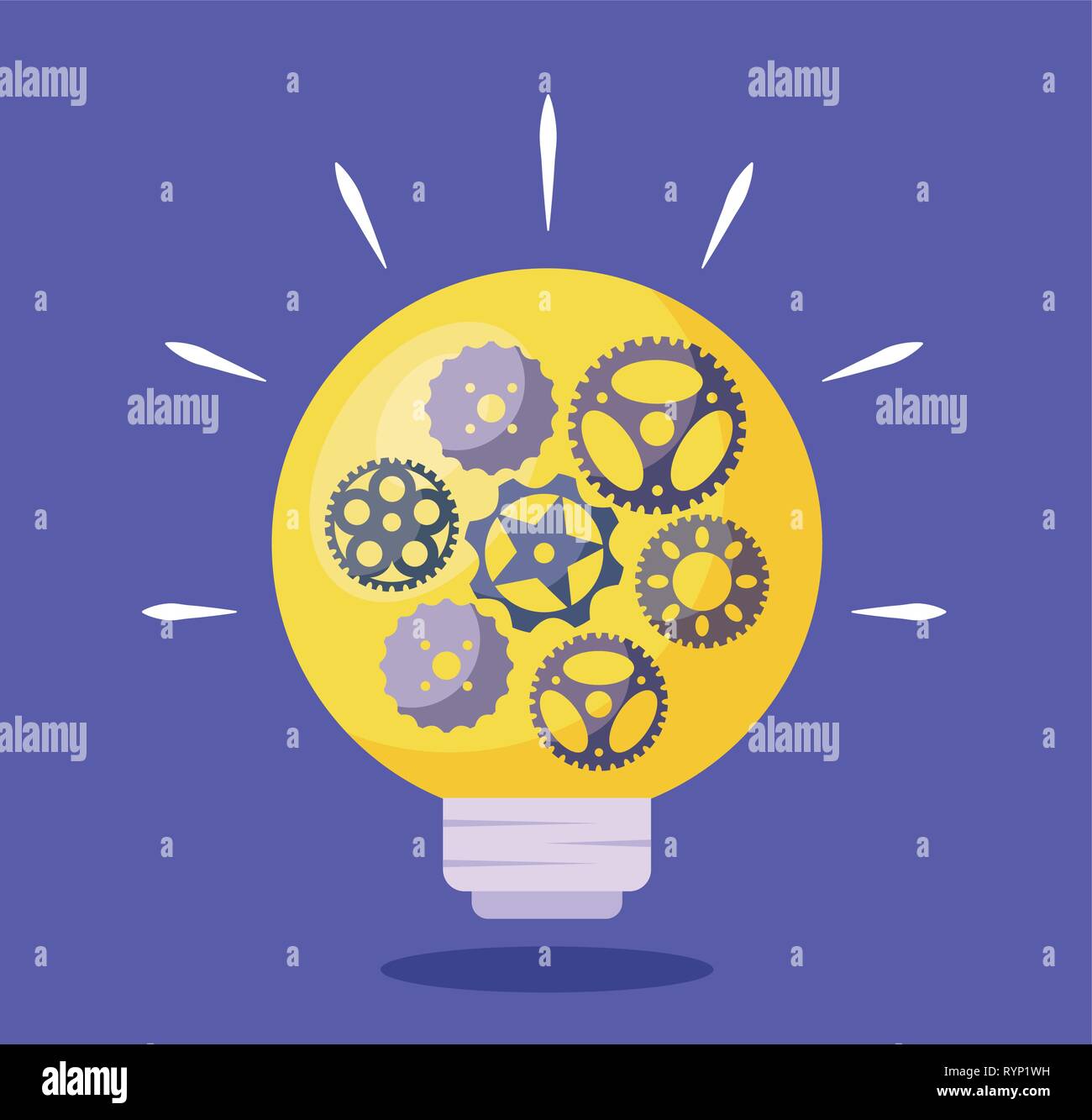 light bulb with gears pinions vector illustration design Stock Vector ...