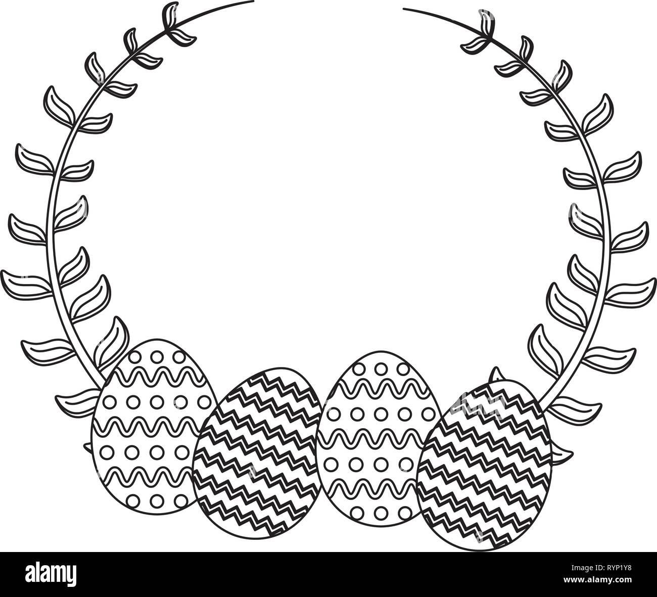 set of easter eggs with branches vector illustration design Stock ...