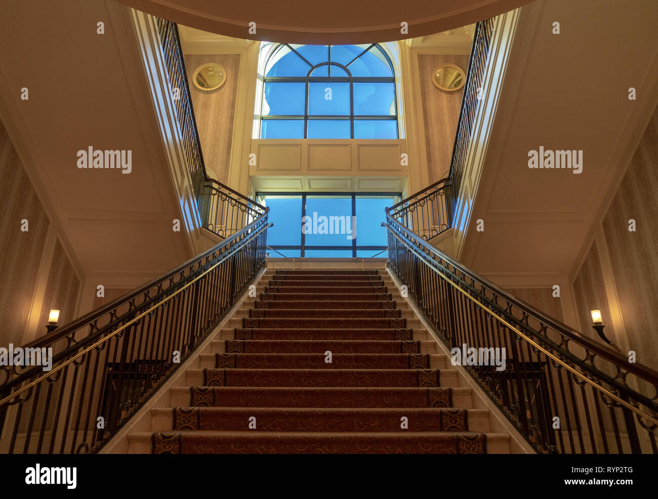 Ceasars Palace Stairs to a big window, Las Vegas, Nevada, USA, October