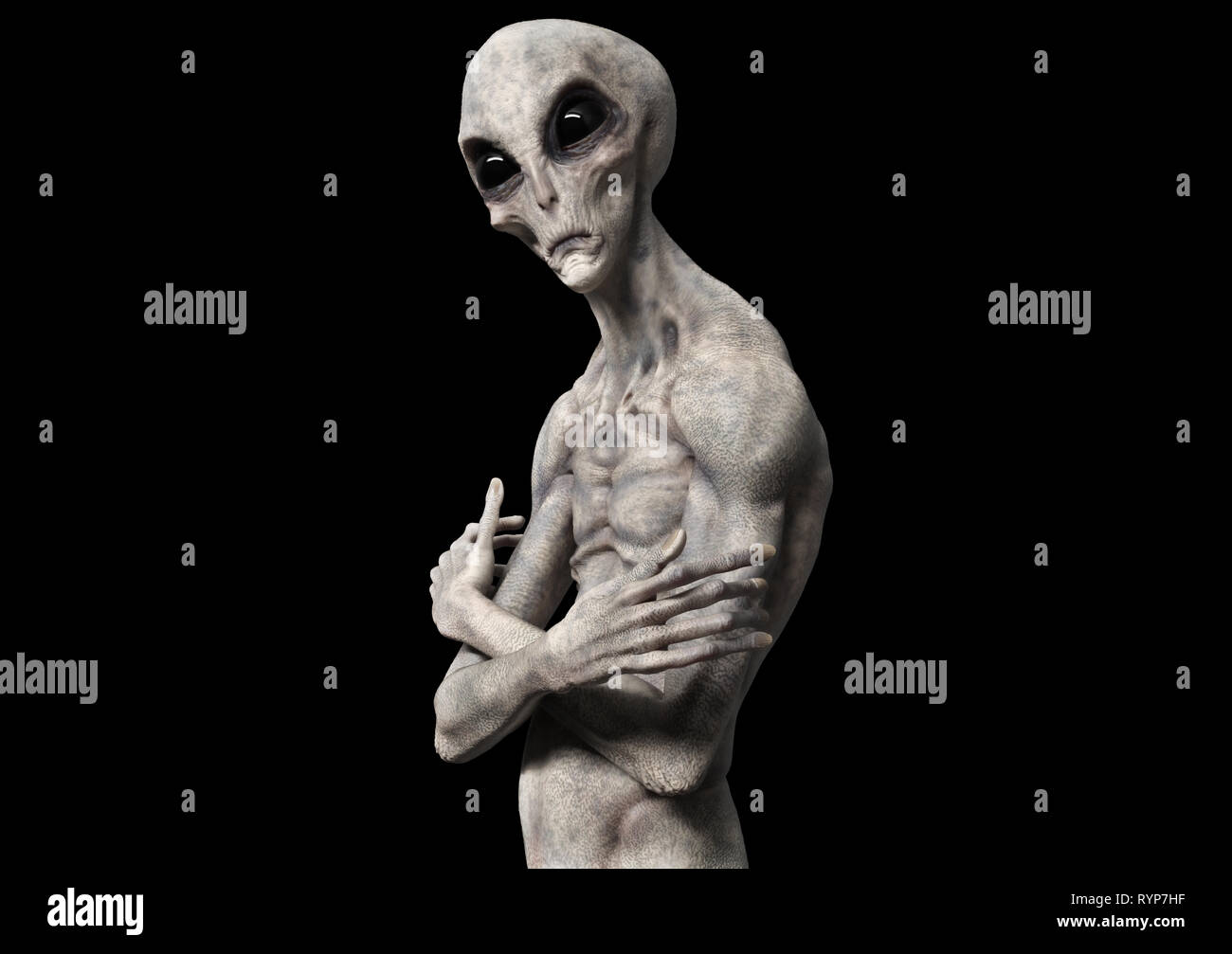 extraterrestrial life or alien - 3d rendering Stock Photo