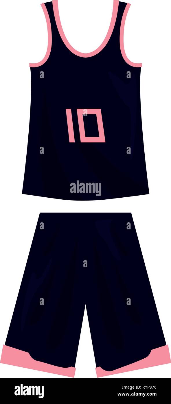 basketball uniform sport jersey shorts vector illustration Stock