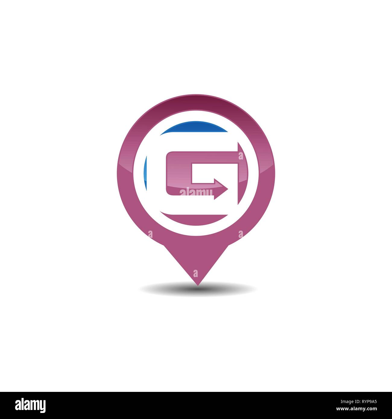 G letter GPS pointer map logo Stock Vector