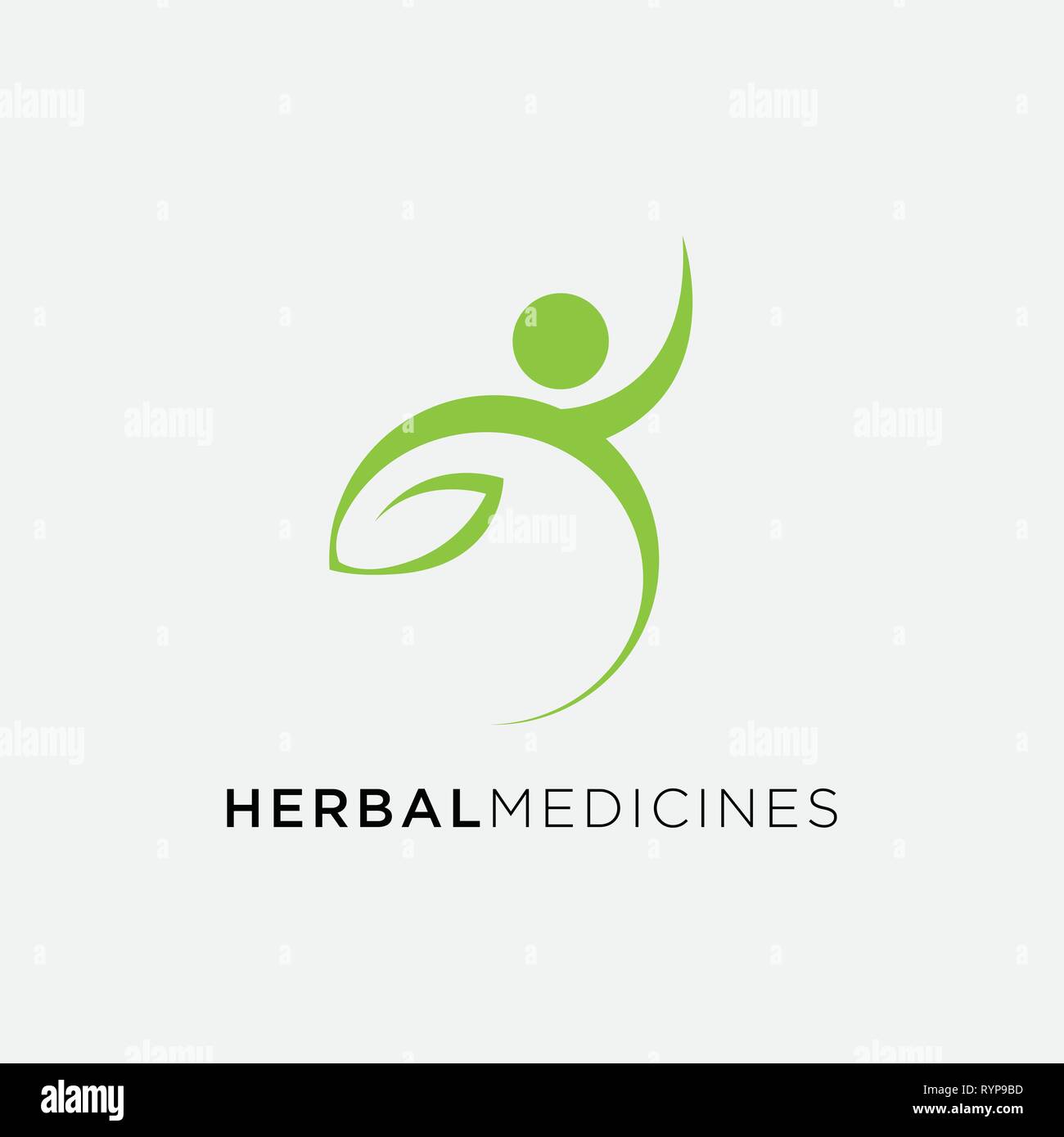 Abstract human figure herbal logo design vector Stock Vector Image ...