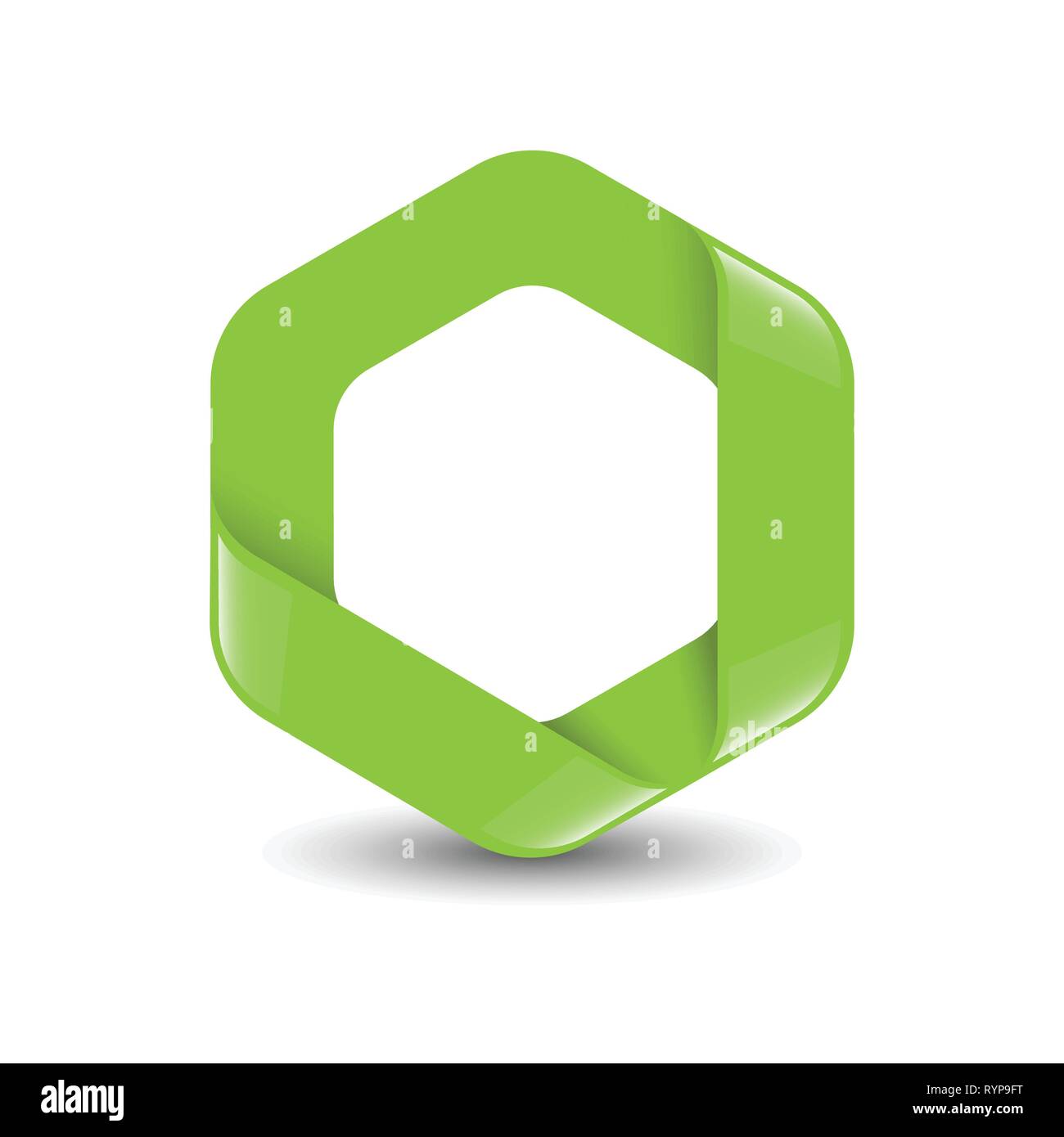 Hexagon - Branding green color hexagon vector logo concept illustration. Design element. Stock Vector