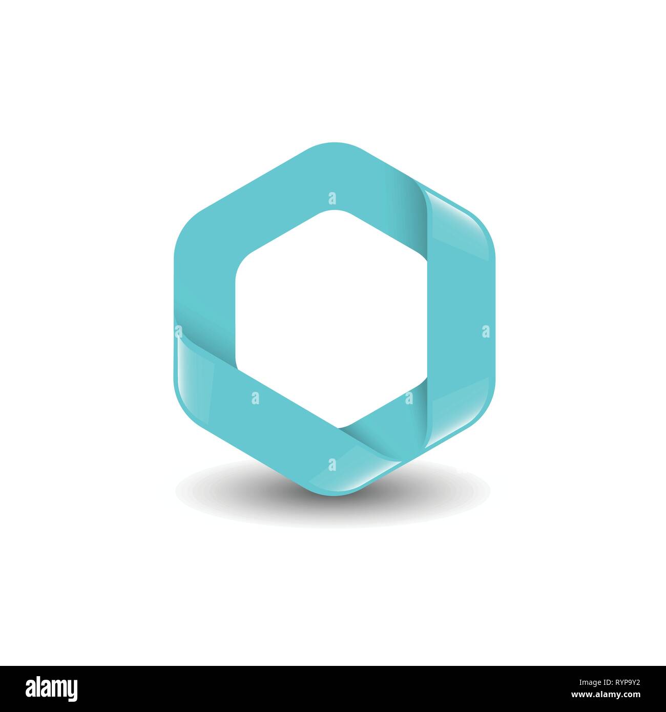 Hexagon Branding blue color hexagon vector logo concept illustration