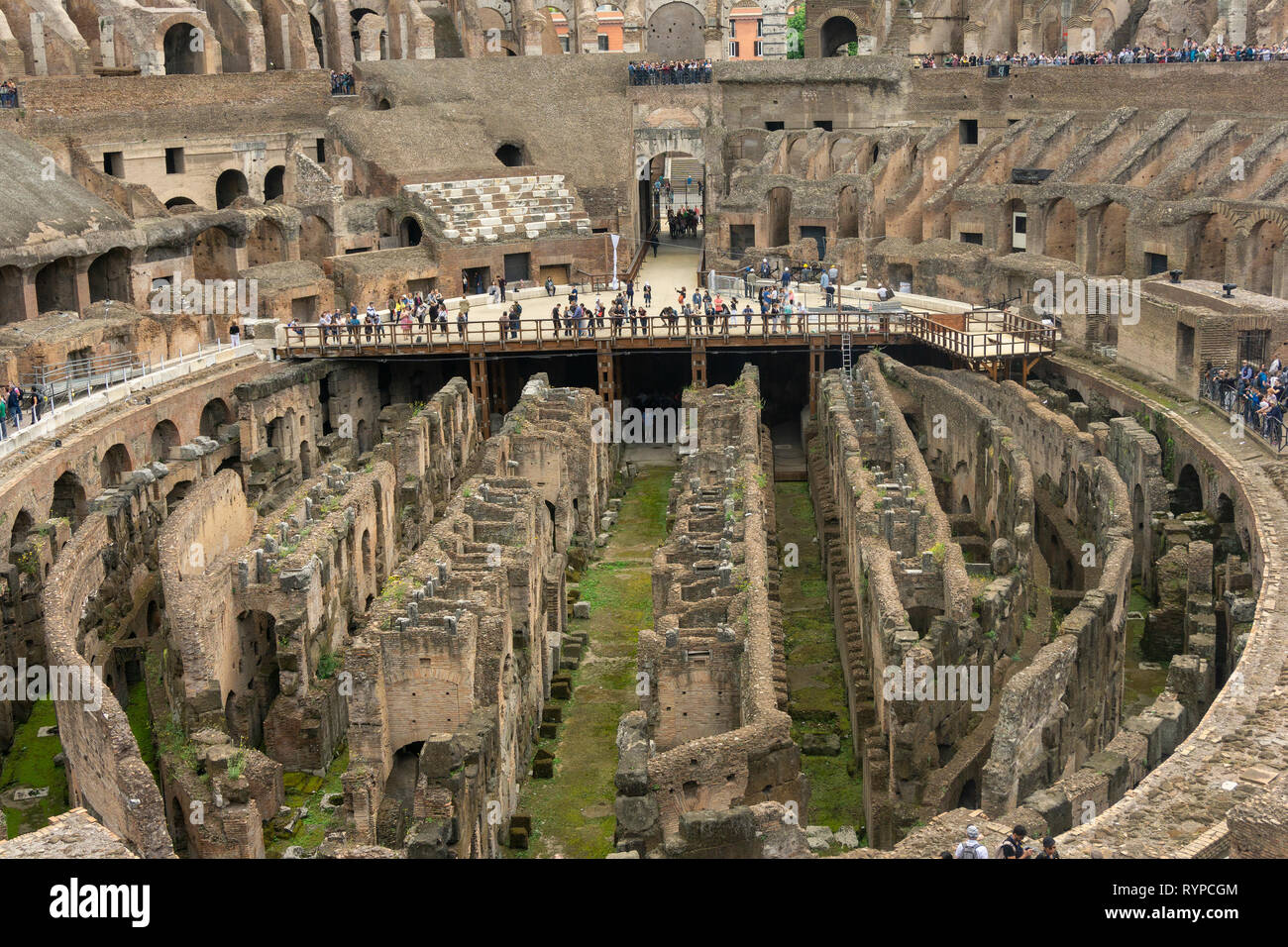 Roman Coliseum interior. Stock Photo