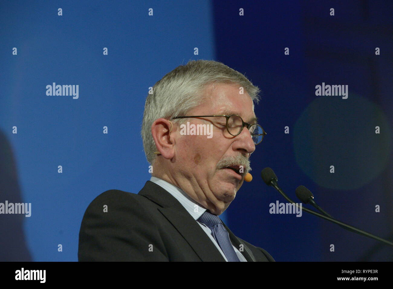 Vienna, Austria. March 14, 2019. Presentation of the book "Enemy Takeover" by Thilo Sarrazin. Podium Discussion of the liberal Academy(FPÖ) in Sofiensäle. Picture shows author Thilo Sarrazin. Credit: Franz Perc / Alamy Live News Stock Photo