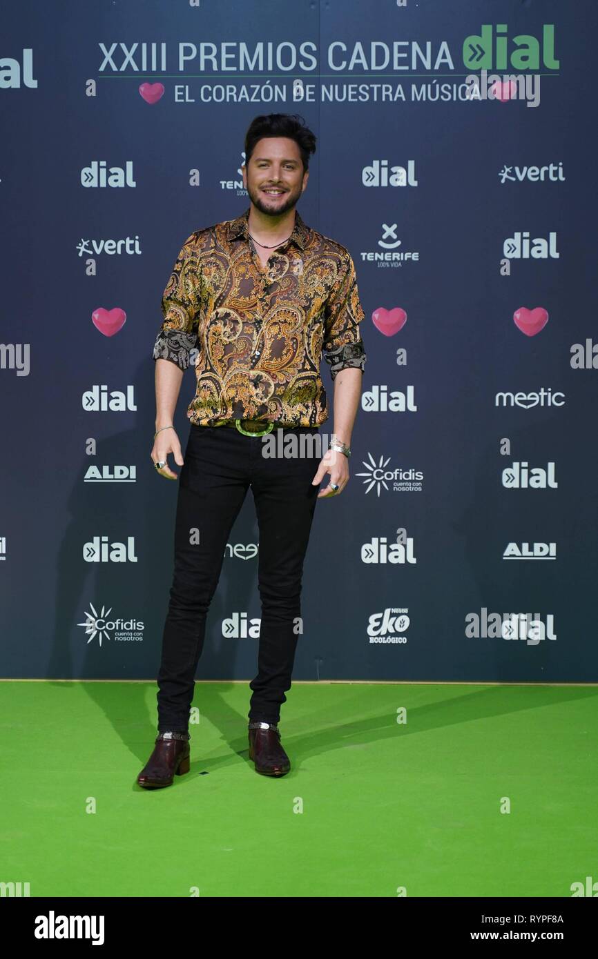 Singer Manuel Carrasco during 23 edition of the Cadena Dial Awards in Tenerife Thursday March 14, 2019.   Cordon Press Stock Photo