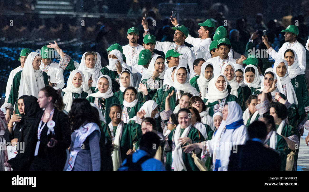 Abu Dhabi, United Arab Emirates. 14th Mar, 2019. Female athletes of ...