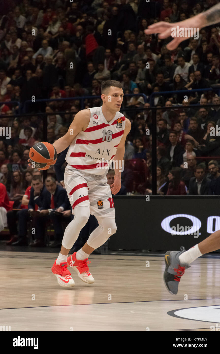Milan Italy 14th Mar 2019 Nemanja Nedovic 16 Of Ax Armani Exchange Olimpia Milano During The 2018 2019 Turkish Airlines Euroleague Regular Season Round 26 Game Between Ax Armani Exchange Olimpia Milano And