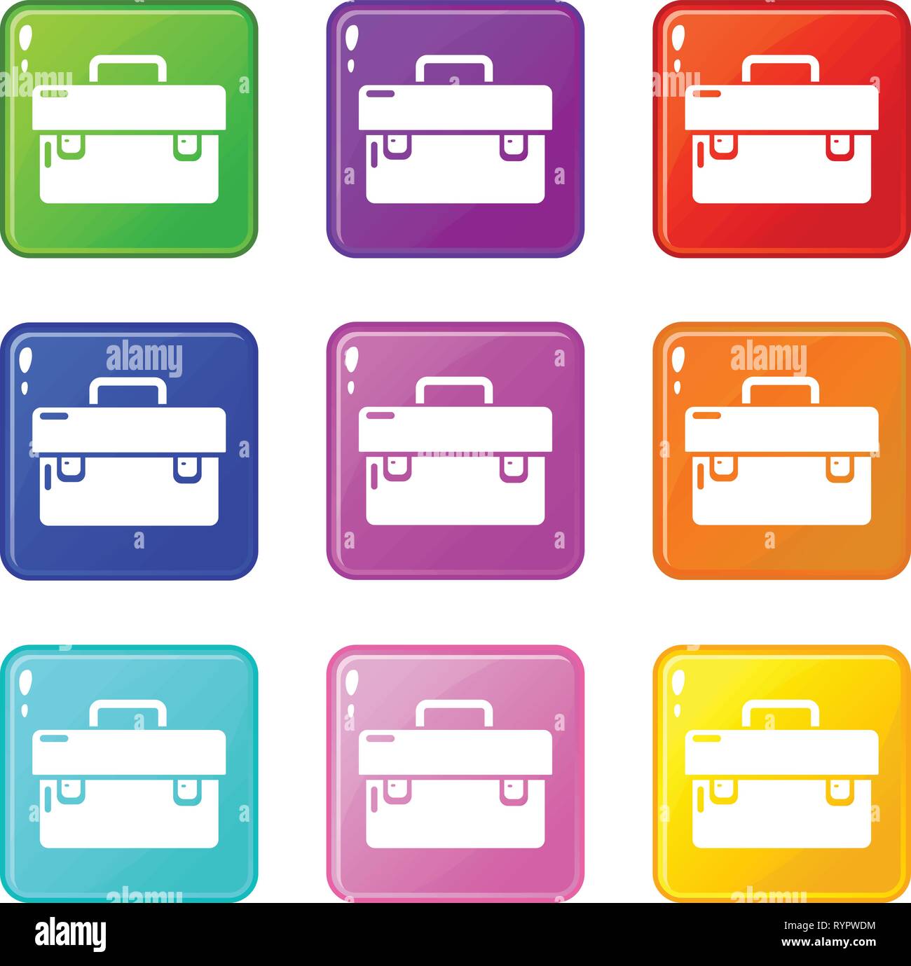 Tool box icons set 9 color collection Stock Vector Image & Art - Alamy