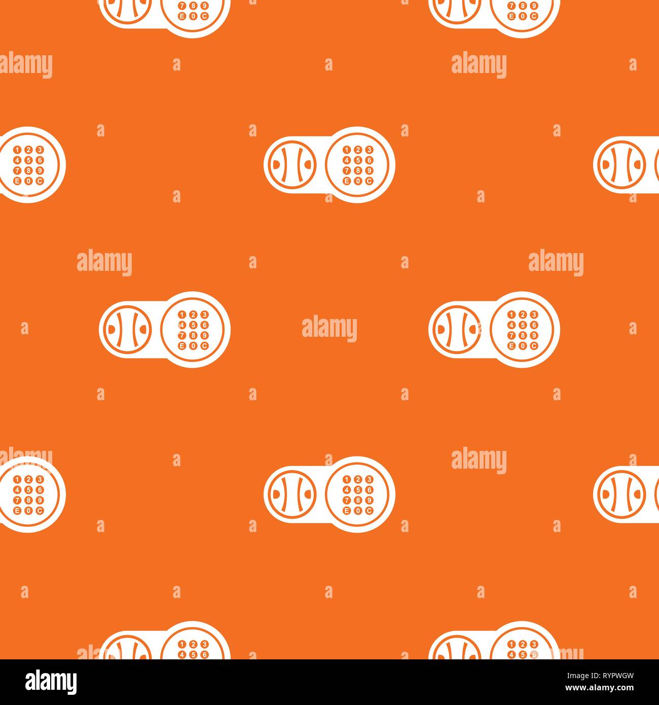 Safe key lock pattern vector orange Stock Vector