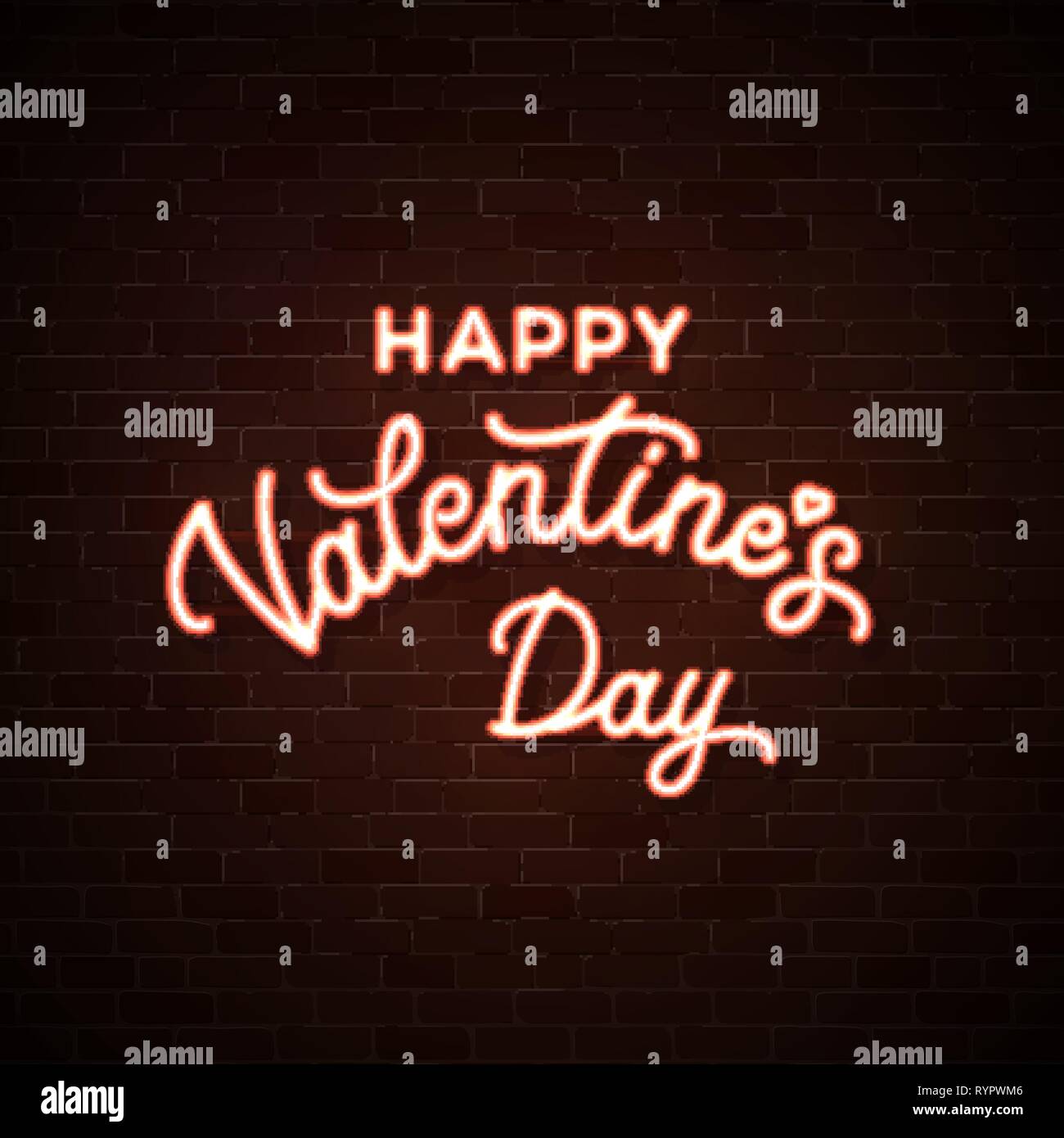 Happy Valentines Day. Neon wire lettering text Stock Vector Image & Art ...