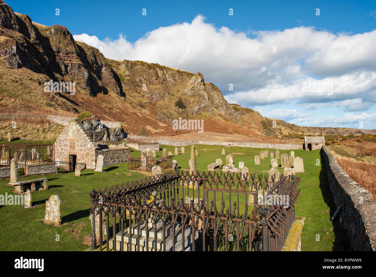 Nether Kirkyard at St Cyrus National Nature Reserve, Aberdeenshire
