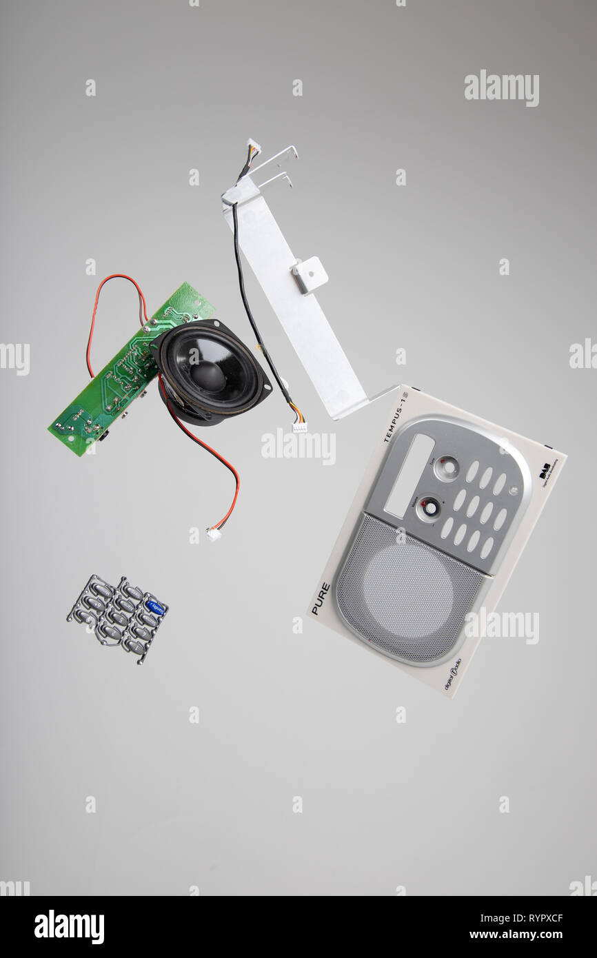 Pure DAB radio drop shot Stock Photo Alamy