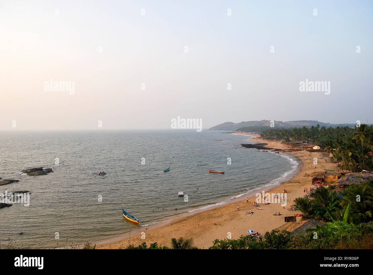 Arial View of Anjuna Beach, Goa,India Stock Photo
