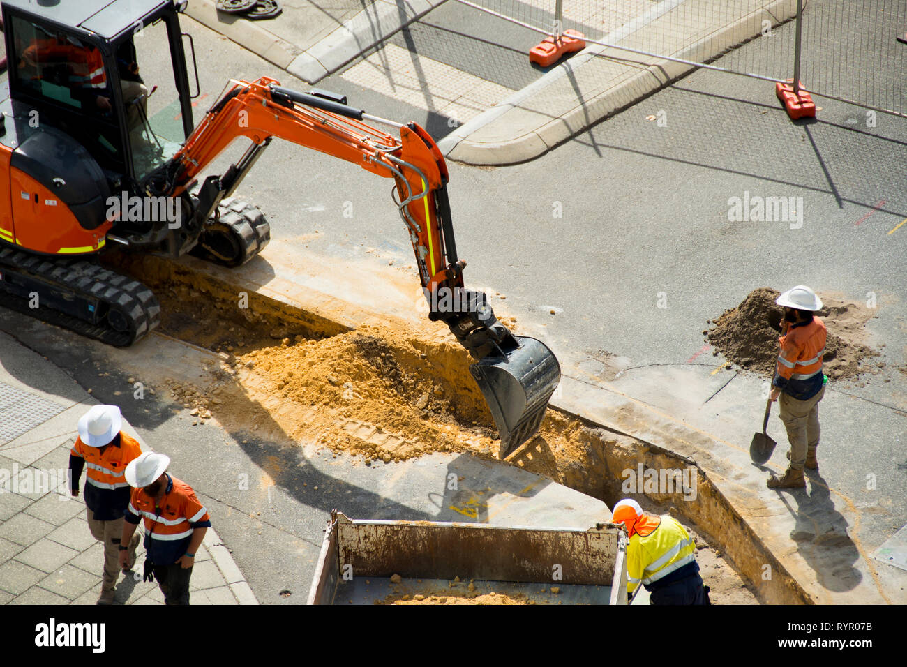 Street Construction in City Stock Photo