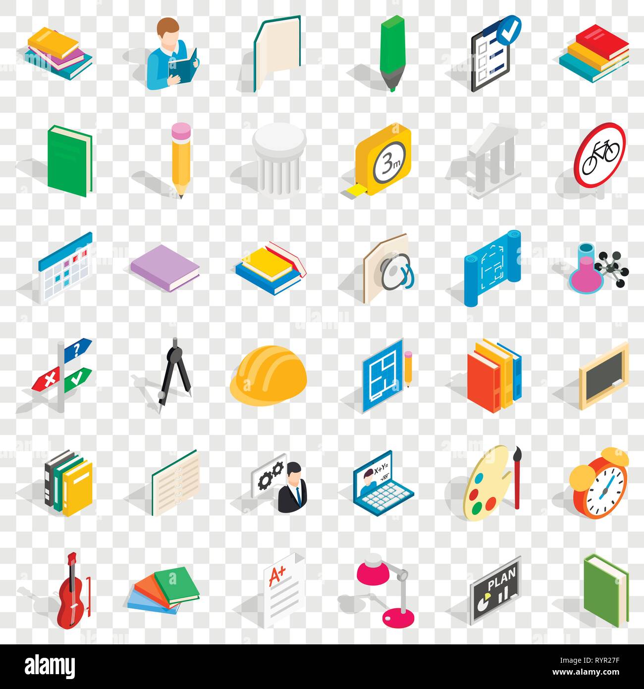 College education icons set, isometric style Stock Vector Image & Art ...