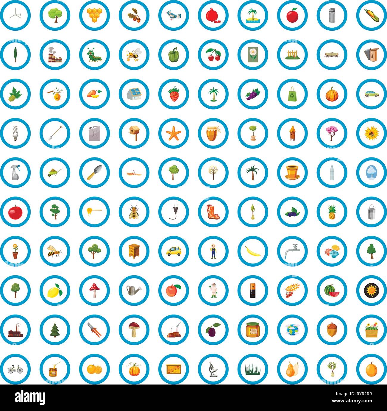 100 green ecology icons set, cartoon style Stock Vector Image & Art - Alamy