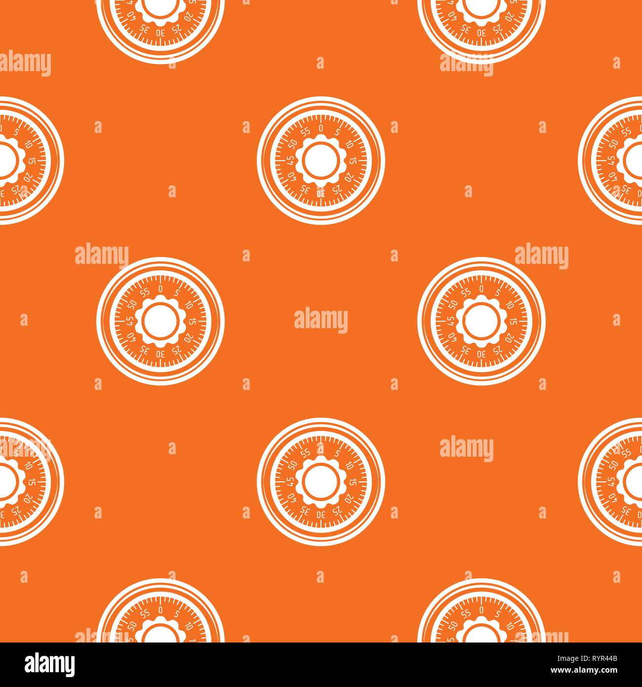 Lock from safe pattern vector orange Stock Vector