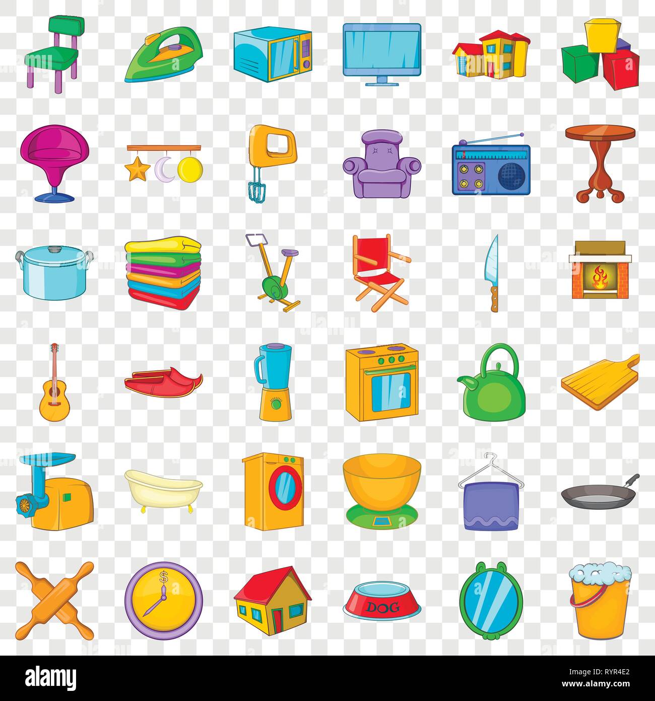 Home icons set, cartoon style Stock Vector Image & Art - Alamy