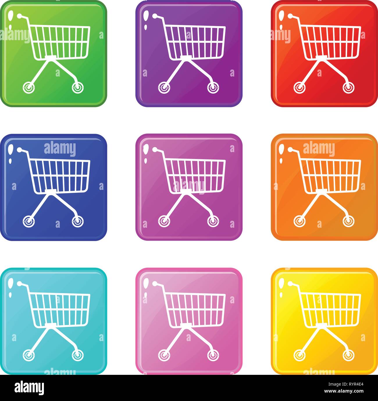 Small trolley icons set 9 color collection Stock Vector Image & Art - Alamy