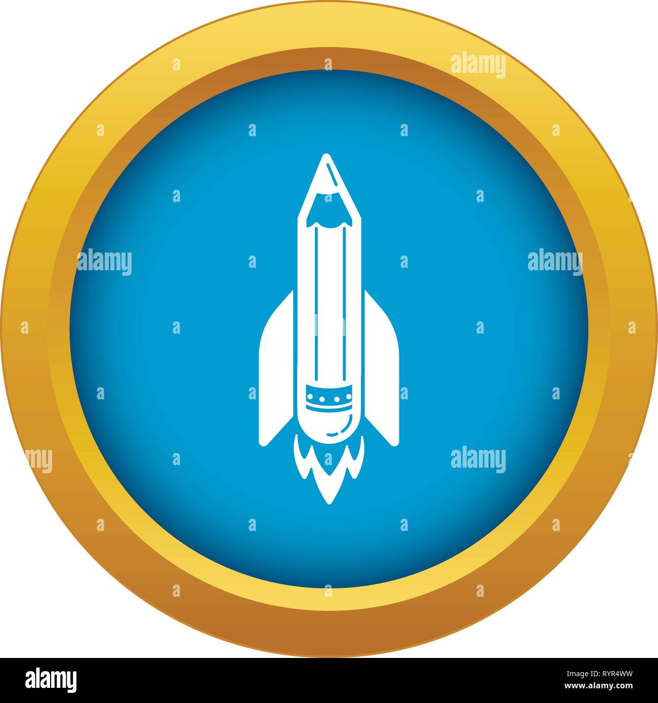 Start up pen rocket icon blue vector isolated Stock Vector