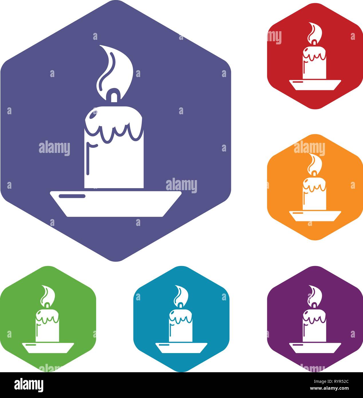 Candle icons vector hexahedron Stock Vector