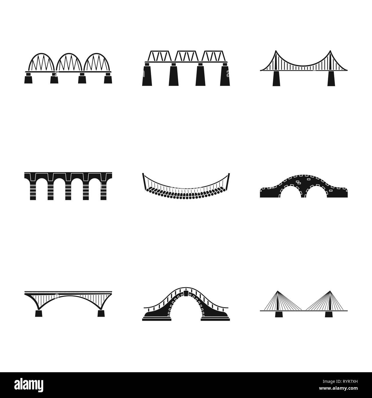 Vector design of construct and side logo. Set of construct and bridge ...