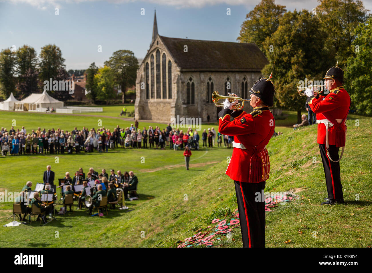 Remembrance service on 30th September 2018 in Priory Park, Chichester in West Sussex Stock Photo