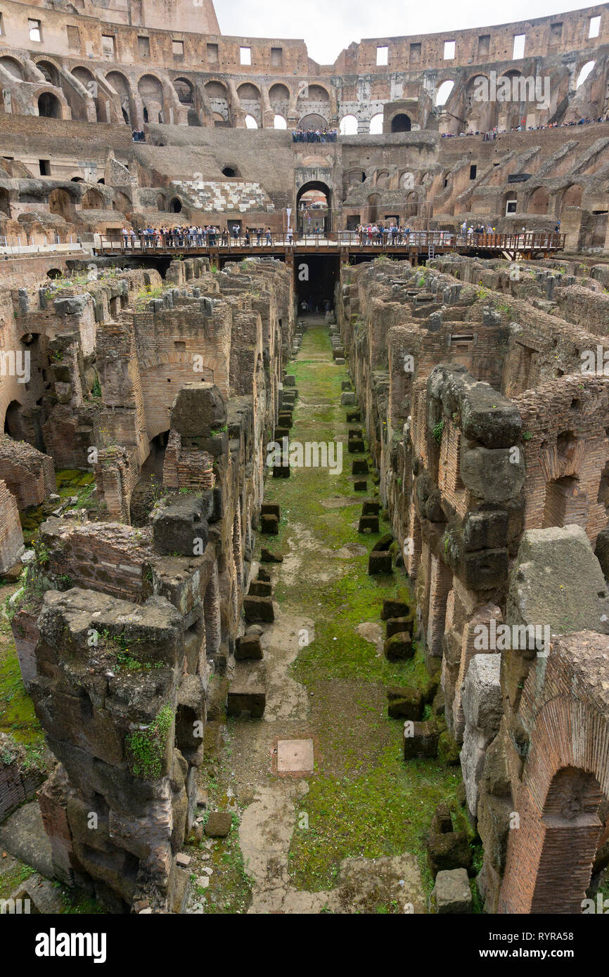 Roman Coliseum interior. Stock Photo