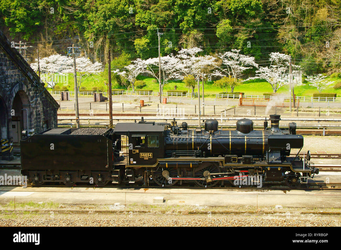Steam Train Hitoyoshi Stock Photo