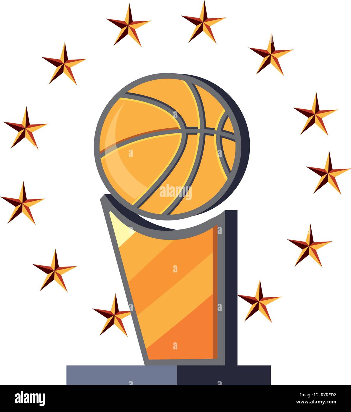 Championship trophy logo design - basketball Vector Image