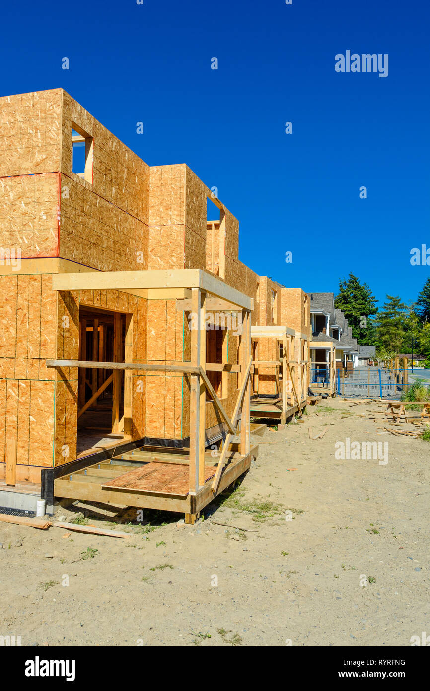 Brand new family house is under construction. Stock Photo
