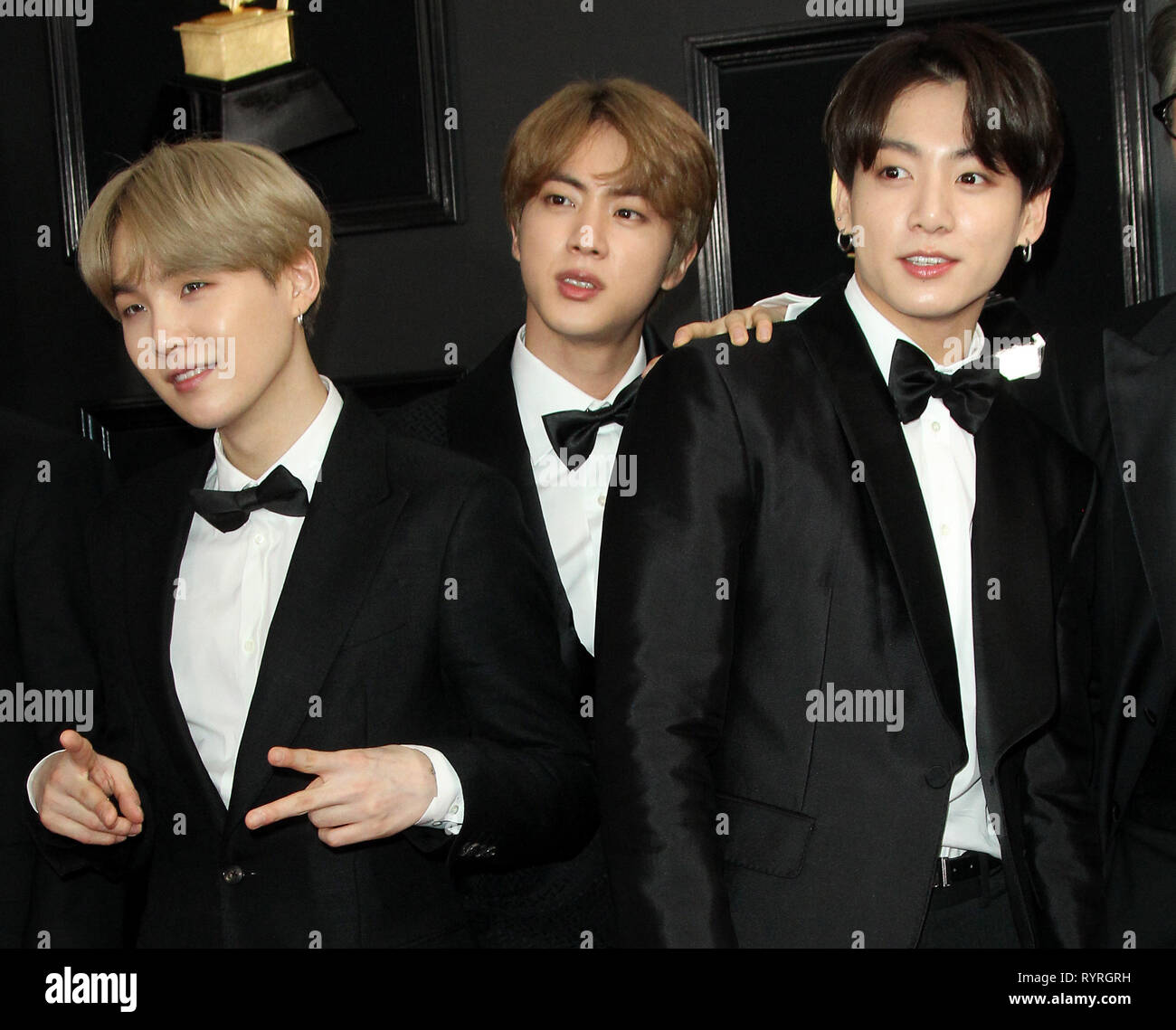 61st Annual Grammy Awards 2019 Arrivals held at the Staples Center in Los  Angeles, California. Featuring: Suga, Jin, Jungkook of Korean boy band 'BTS'  Where: Los Angeles, California, United States When: 10