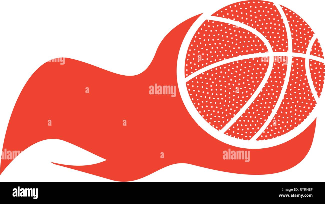 basketball ball enveloped in fire flames vector illustration Stock Vector