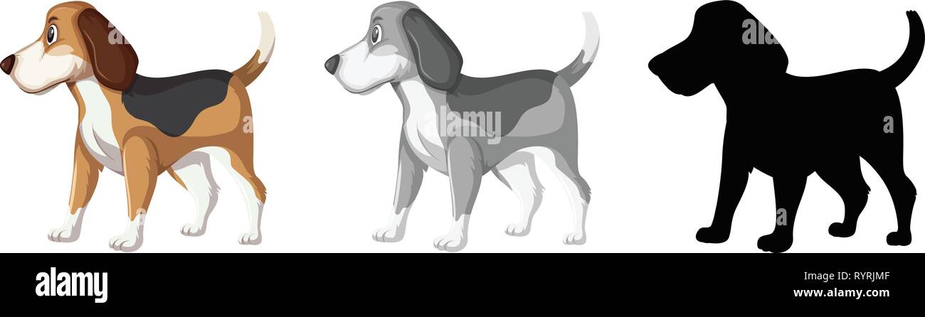 Set of beagle dog character illustration Stock Vector Image & Art - Alamy