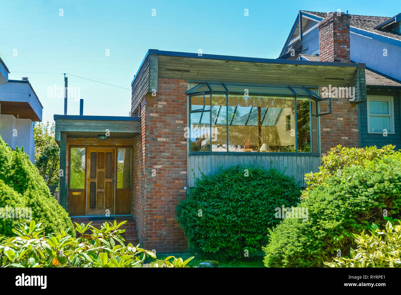 Entrance and living room of old house with sunroof Stock Photo Alamy