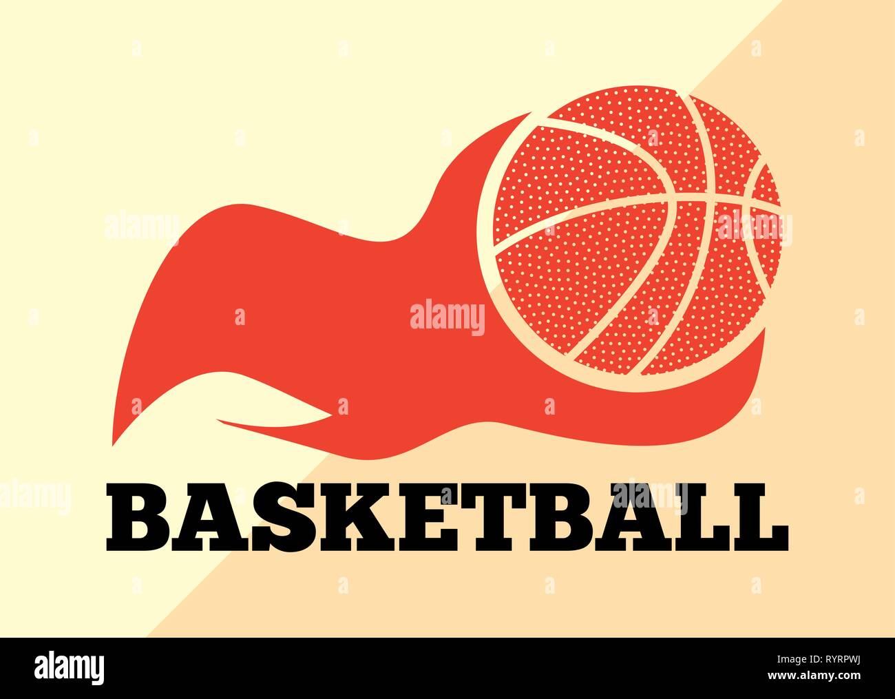 basketball ball enveloped in fire flames vector illustration Stock Vector