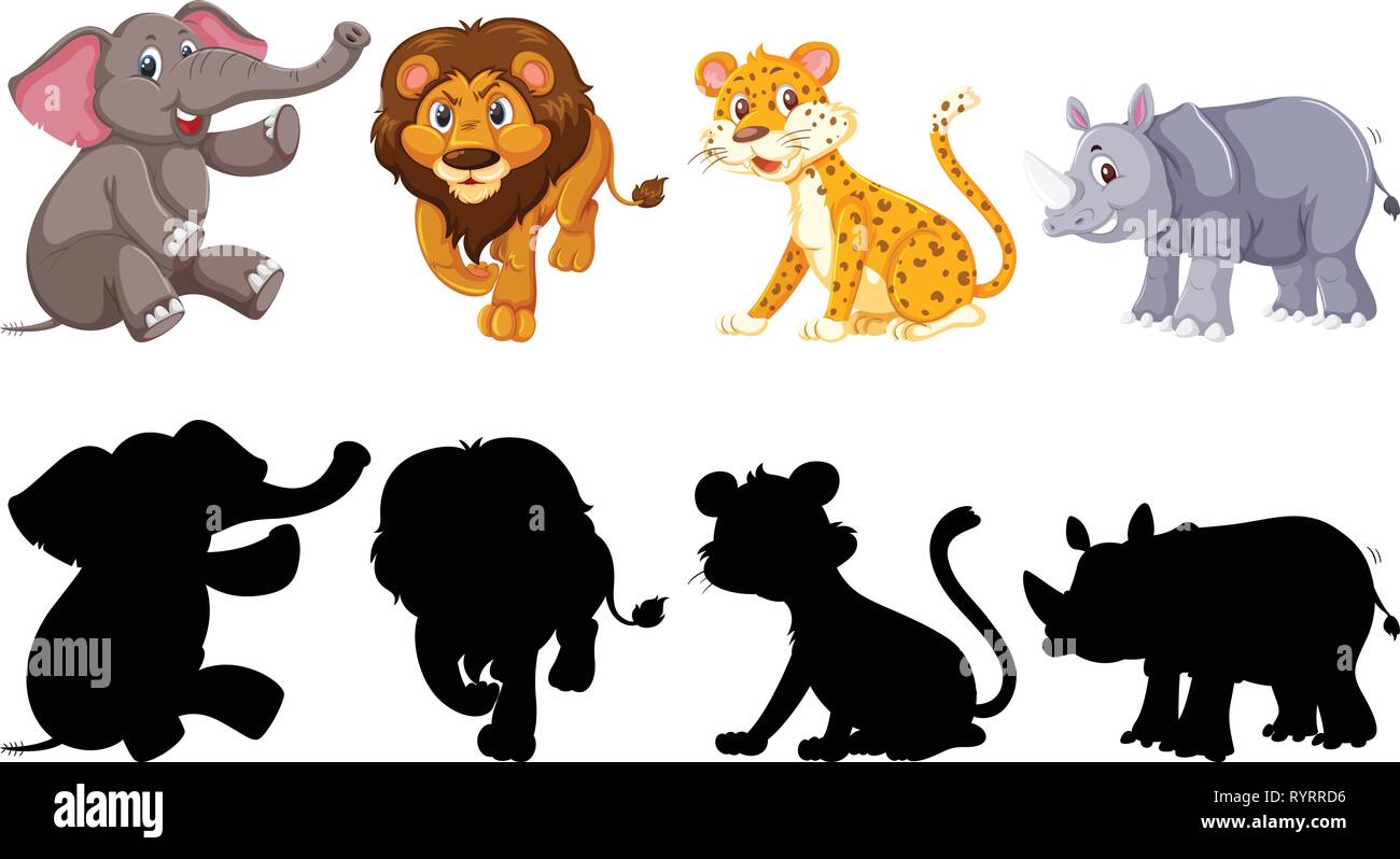 Set of wild animal character illustration Stock Vector Image & Art - Alamy
