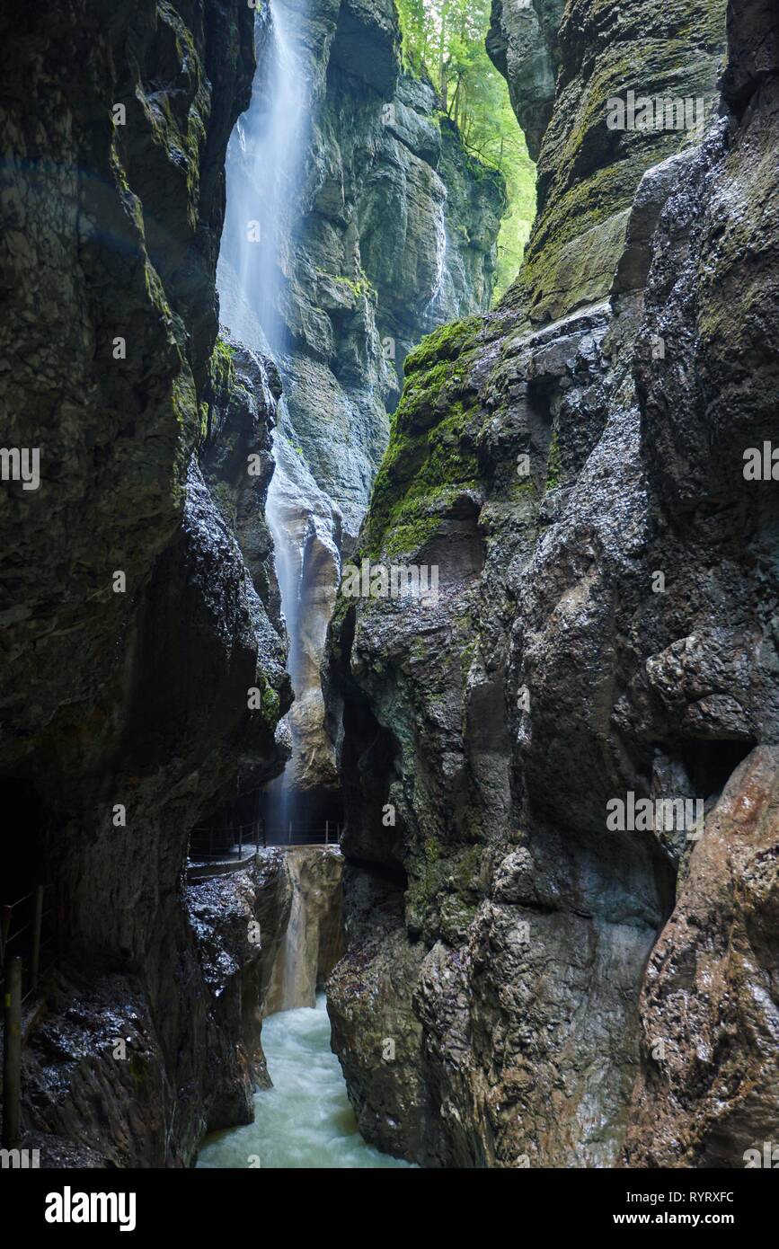 Waterfall in the Partnach Gorge, Garmisch-Partenkirchen, Bavaria ...