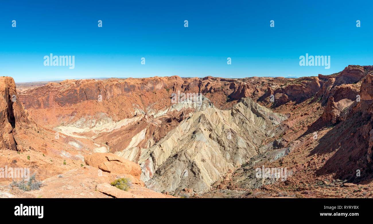 Sandstone crater, Upheaval Dome, crater, Island in the Sky, Canyonlands National Park, Utah, USA Stock Photo