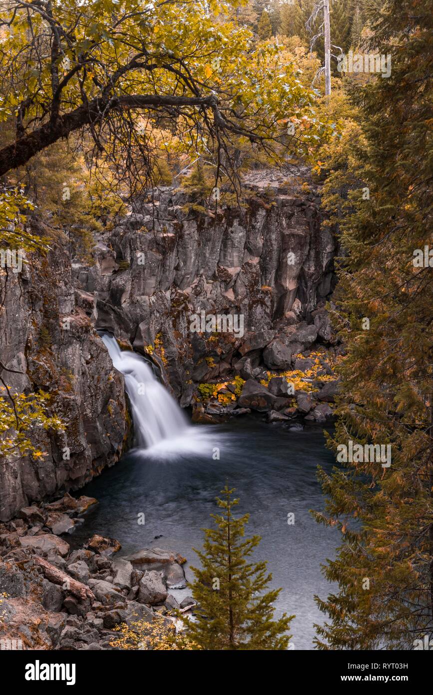 Waterfall, McCloud Falls, Upper Fall, California, USA Stock Photo